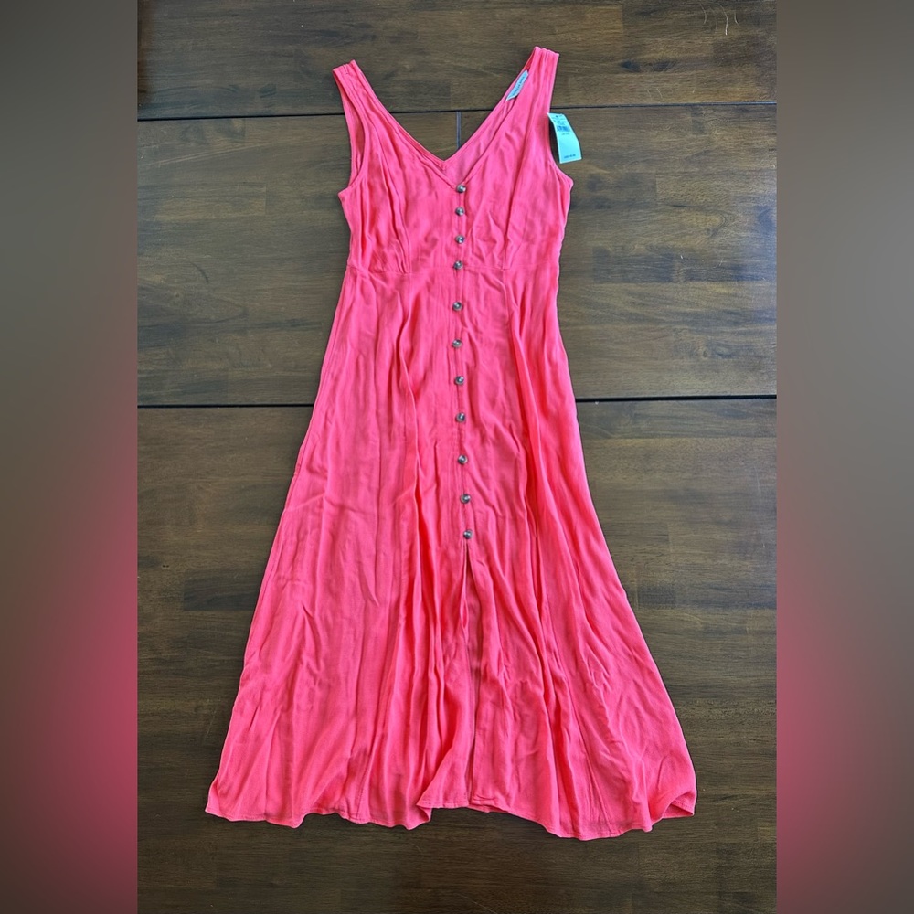 Button Front Midi Dress